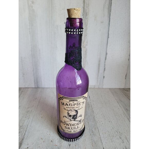 Magpies apothecary purple glass Halloween prop home decor - Picture 1 of 7